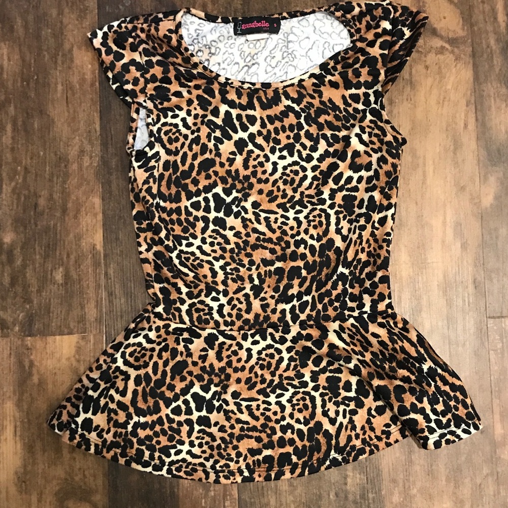 Cheetah print peplum top